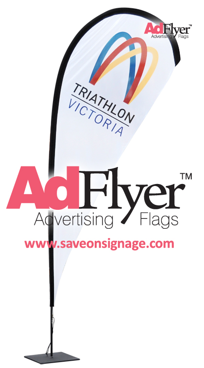 Triathlon Victoria choose AdFlyer for their teardrop flags
