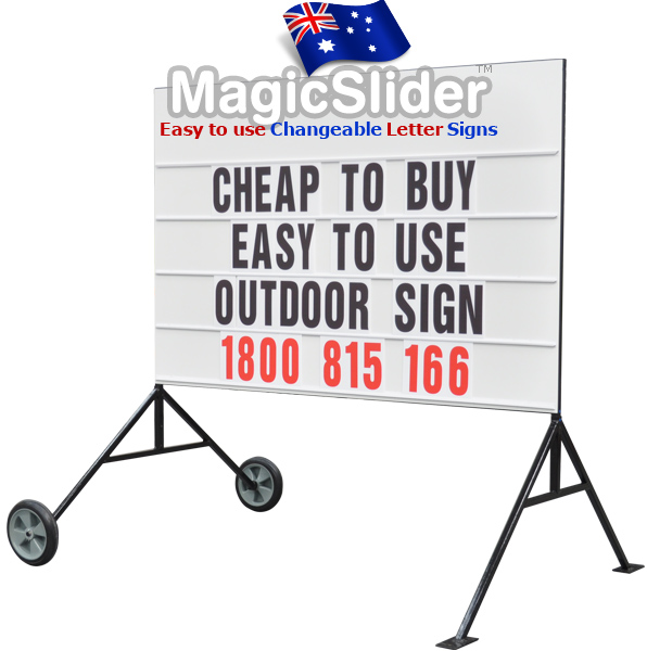 Outdoor sign on wheels
