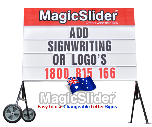 Add signwriting or your company name logo to the top of sign. Double sided, each kit contains plenty of extra symbols and special characters.